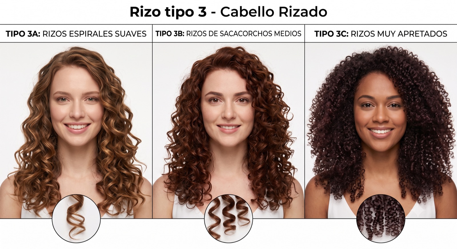 Cabello Rizado — Tipo 3