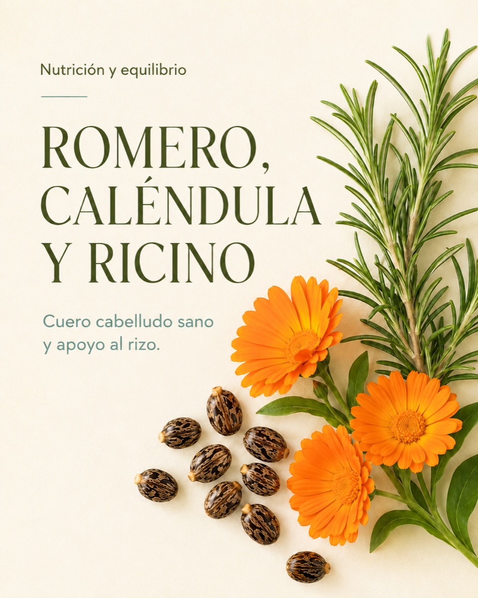 Romero, Caléndula y Ricino
